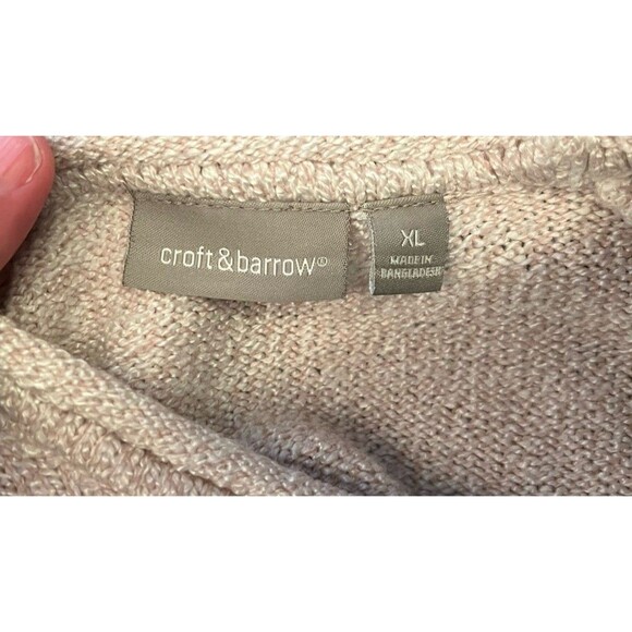 Croft & Barrow Women’s Size XL Cream Mock Neck Knit Ribbed Hem Sweater - Picture 4 of 5